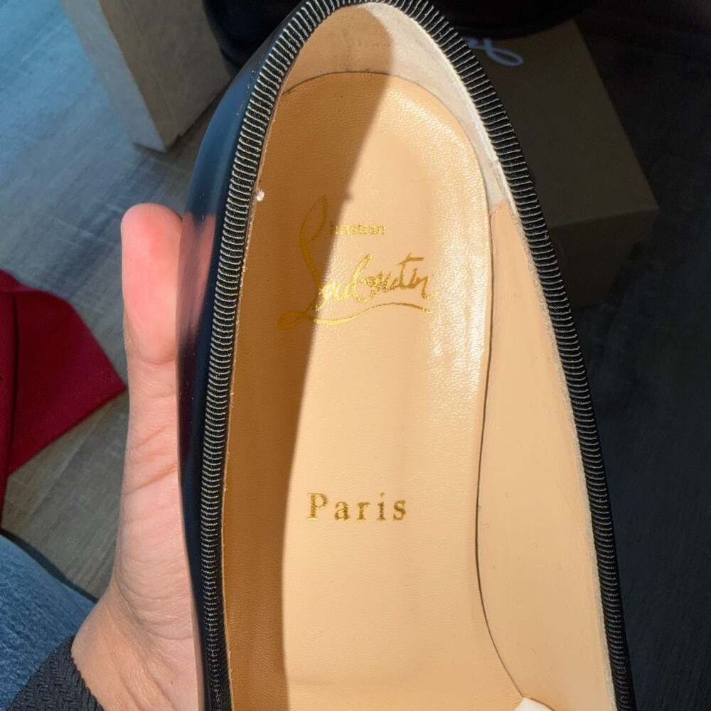 Christian Louboutin Tiketa Flat Calf Abrasivato Loafers Black Size 36.5 - Picture 4 of 7